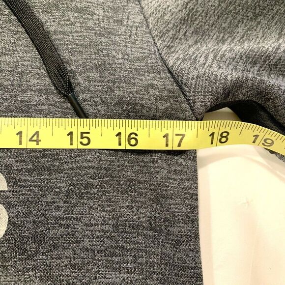 Adidas Hoodie Sweatshirt Spell Out 3 Stripe Fleece Lined Gray Black XS NWOT - Picture 10 of 12